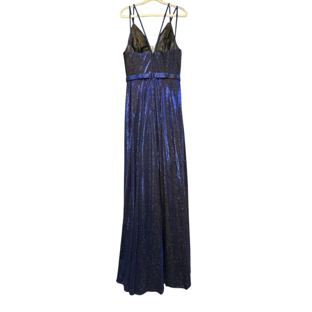 Eureka‎ Fashion Evening Gown 8807 Blue Shimmer V-Neck Strappy Formal Dress XS